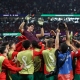 احتفال لاعبي المنتخب المغربي بالفوز على إسبانيا (Getty) ون ون winwin