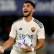 Houssem Aouar scores his first goal with Roma against Hellas Verona for the 2023/2024 season in the Italian League competition Winwin Getty