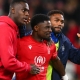 Nottingham Forest players Emmanuel Denis, Moussa Nyakhat and Serge Aurier (Getty)