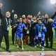 احتفالية لاعبي القوة الجوية عقب الفوز على أجمك الأوزبكي ضمن دوري أبطال آسيا (Facebook/ القوة الجوية)