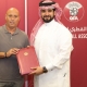 من مراسيم توقيع المدرب الإسباني ماركيز لوبيز لعقده مع منتخب قطر حتى 2026 (QFA.QA) ون ون winwin